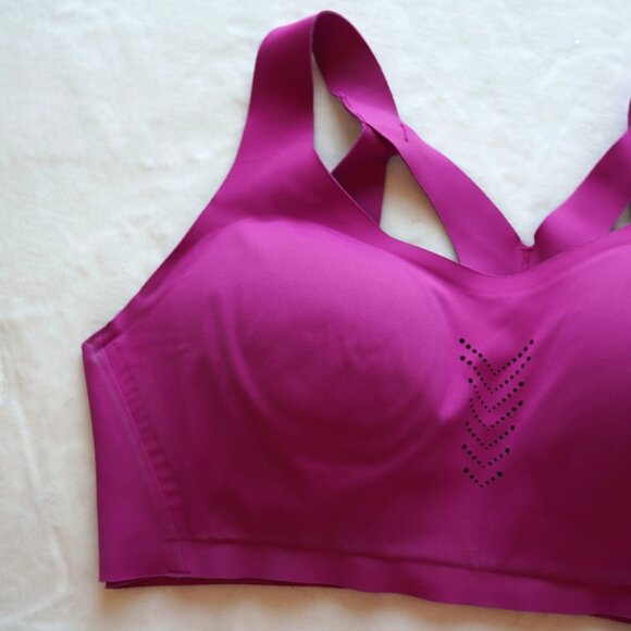 Victoria Secret Sport Seamless Max Support Bra Sz 36D Fuchsia Magenta‎ Wireless - Picture 3 of 6